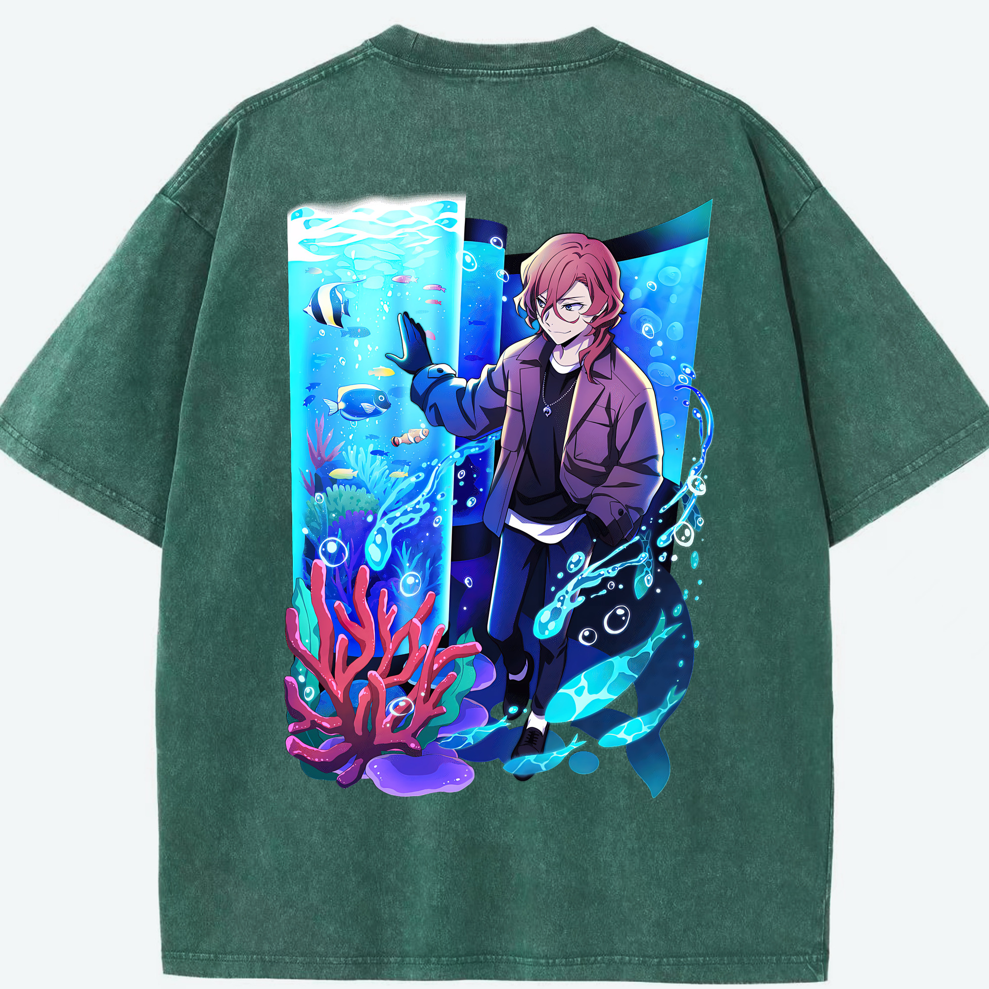 （画像用） 文豪ストレイドッグス Bungo Stray Dogs 綿100% ヴィンテージ風 半袖Tシャツ（背面プリント）